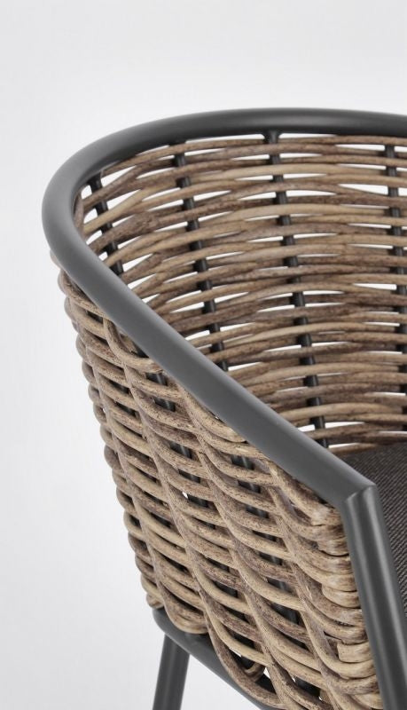 Sedia con cuscino antracite YK13 MARIBELA - Bizzotto
