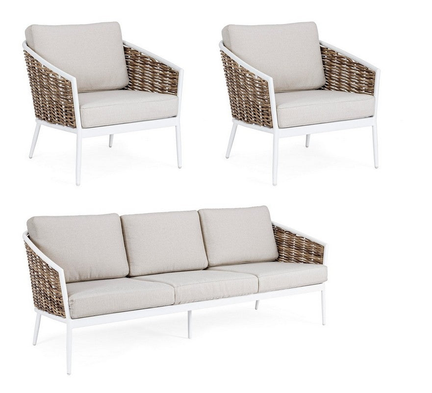 Salotto in fibra sintetica bianco YK11 MARIBELA - Bizzotto
