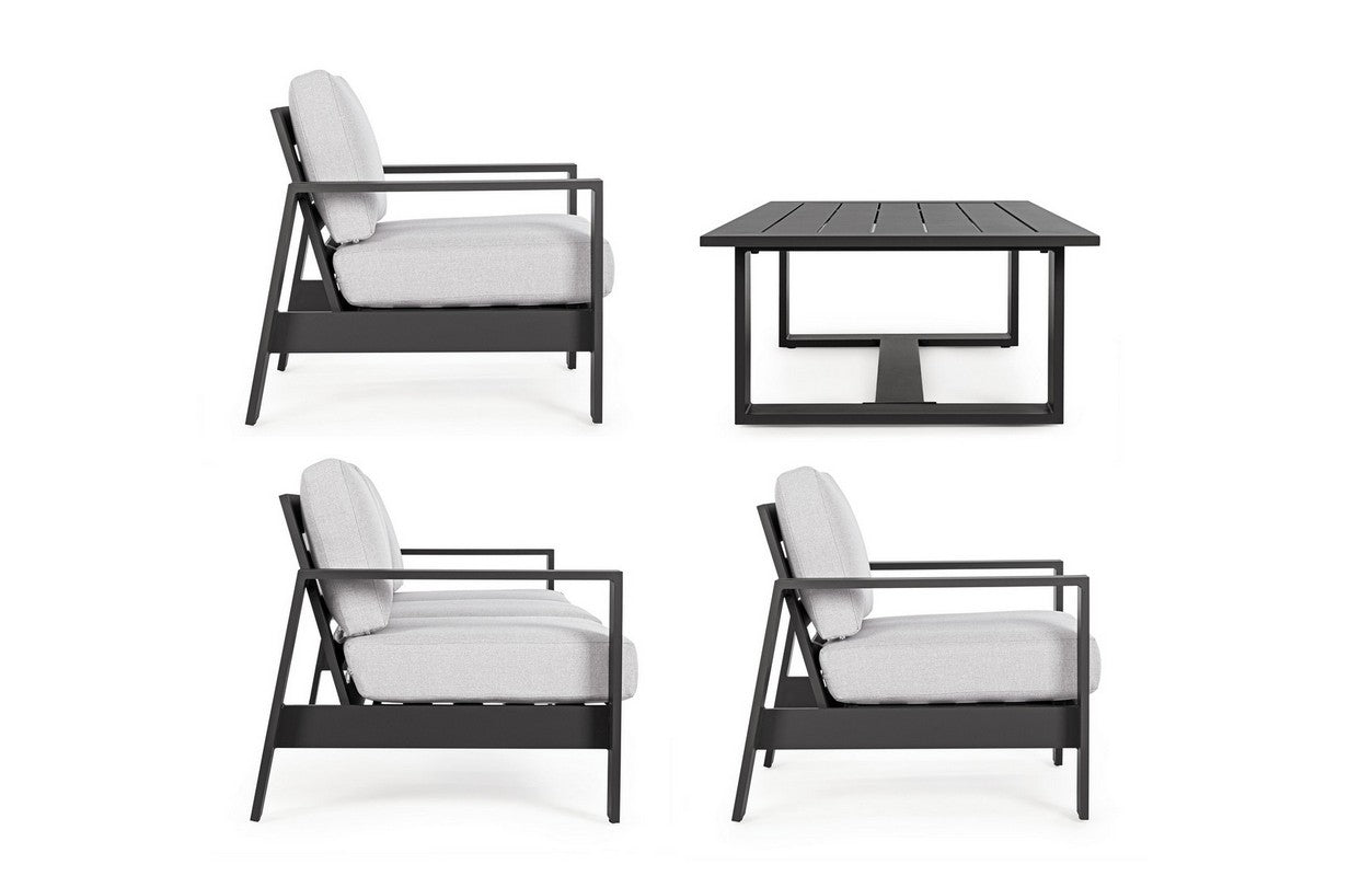 Salotto in alluminio antracite YK13 BALTIC - Bizzotto