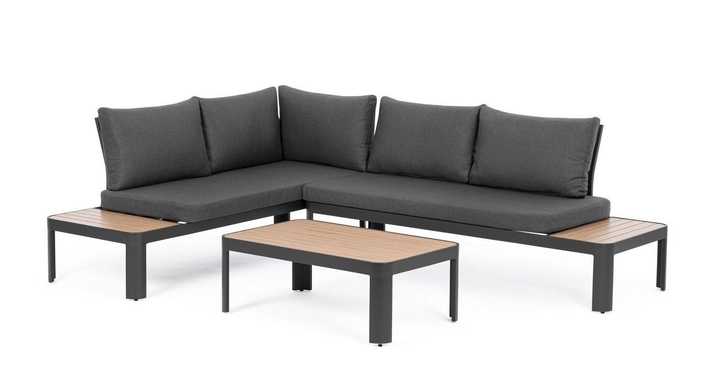 Salotto angolare in alluminio antracite YK 13 NARELLE - Bizzotto