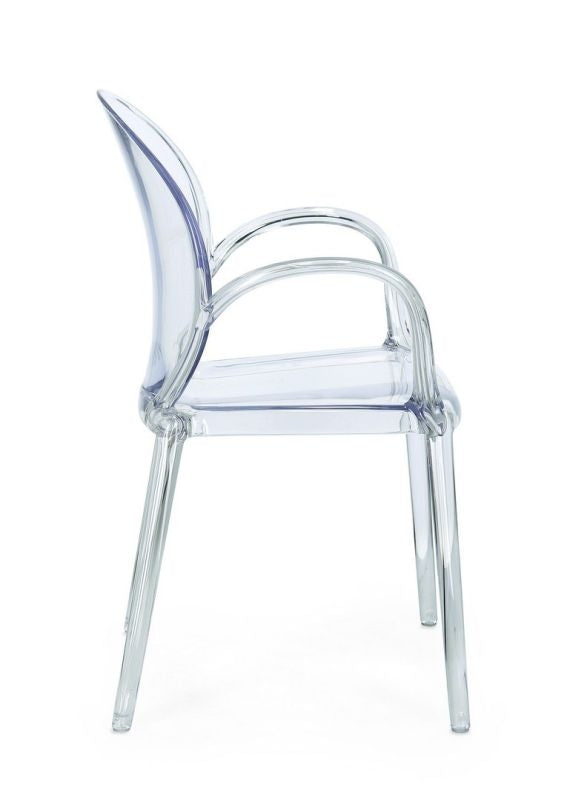 Sedia CAMILLA fumé/trasp/coffee/mint - Bizzotto