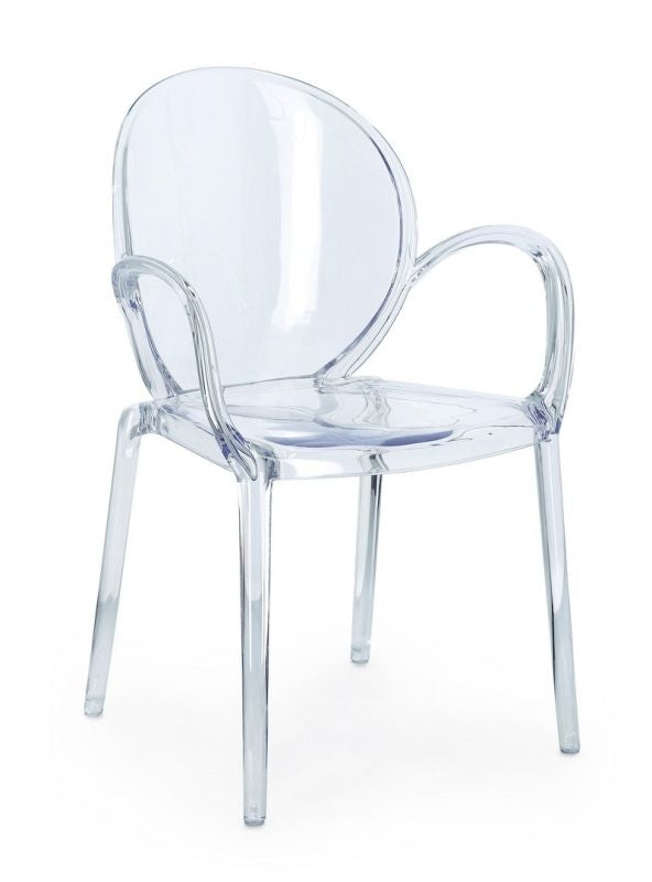 Sedia CAMILLA fumé/trasp/coffee/mint - Bizzotto