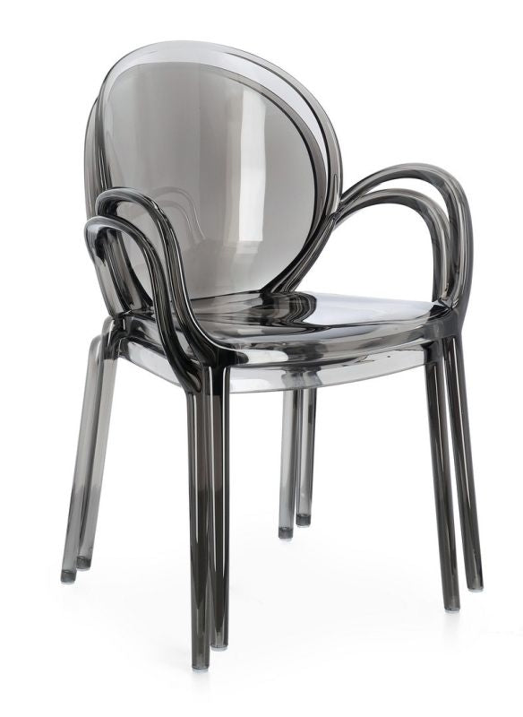 Sedia CAMILLA fumé/trasp/coffee/mint - Bizzotto