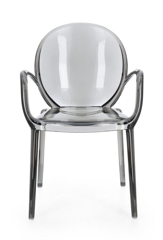 Sedia CAMILLA fumé/trasp/coffee/mint - Bizzotto