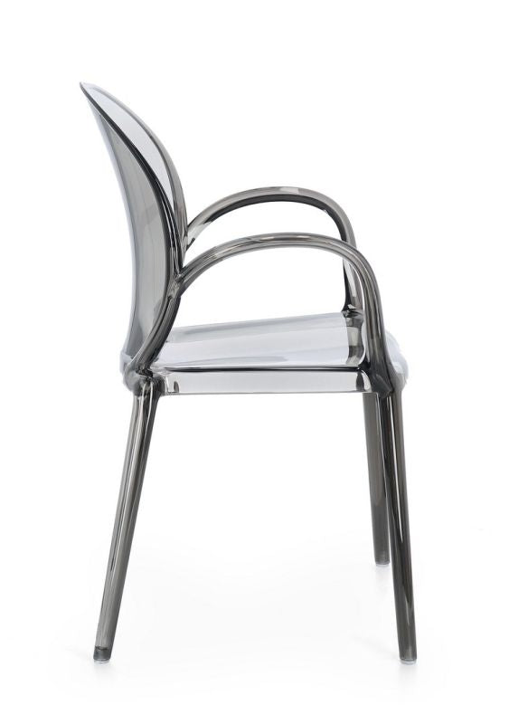 Sedia CAMILLA fumé/trasp/coffee/mint - Bizzotto