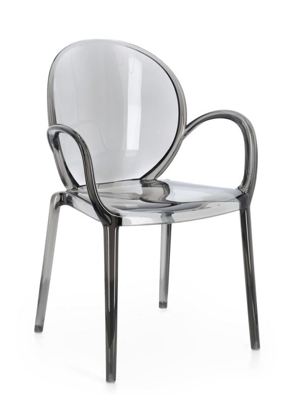 Sedia CAMILLA fumé/trasp/coffee/mint - Bizzotto