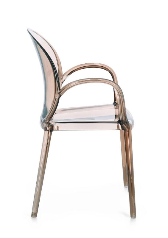 Sedia CAMILLA fumé/trasp/coffee/mint - Bizzotto