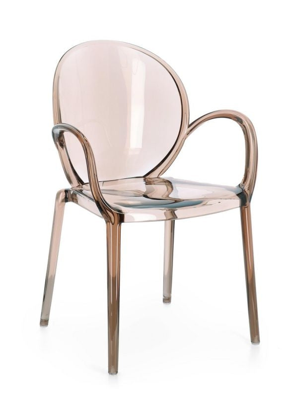 Sedia CAMILLA fumé/trasp/coffee/mint - Bizzotto