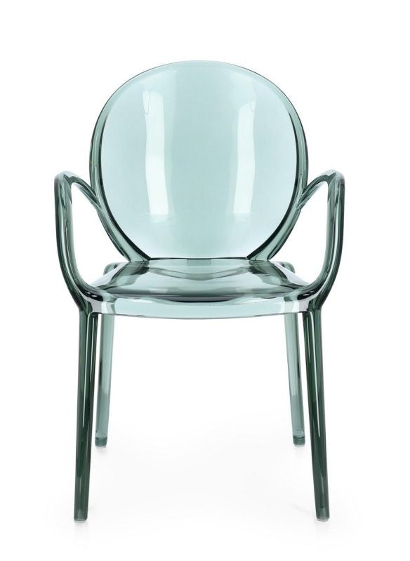 Sedia CAMILLA fumé/trasp/coffee/mint - Bizzotto