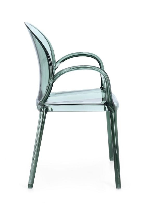 Sedia CAMILLA fumé/trasp/coffee/mint - Bizzotto