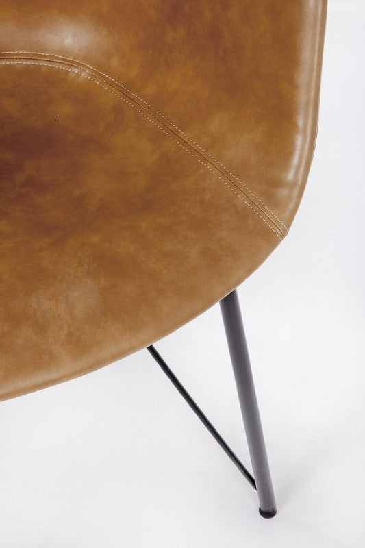 Sedia in ecopelle nera/beige WARHOL - Bizzotto