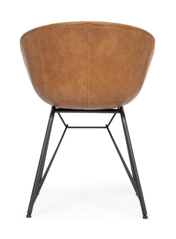 Sedia in ecopelle nera/beige WARHOL - Bizzotto