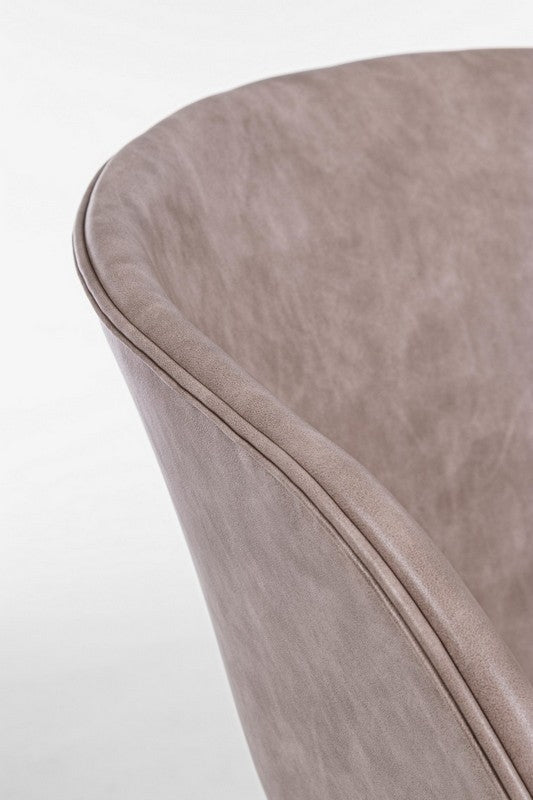 Sedia in ecopelle nera/beige WARHOL - Bizzotto