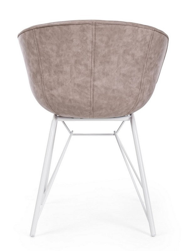 Sedia in ecopelle nera/beige WARHOL - Bizzotto