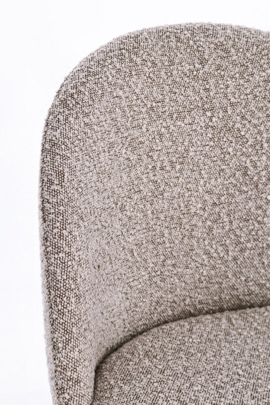 Sedia effetto bouclé TANYA gamba nera/oro - Bizzotto