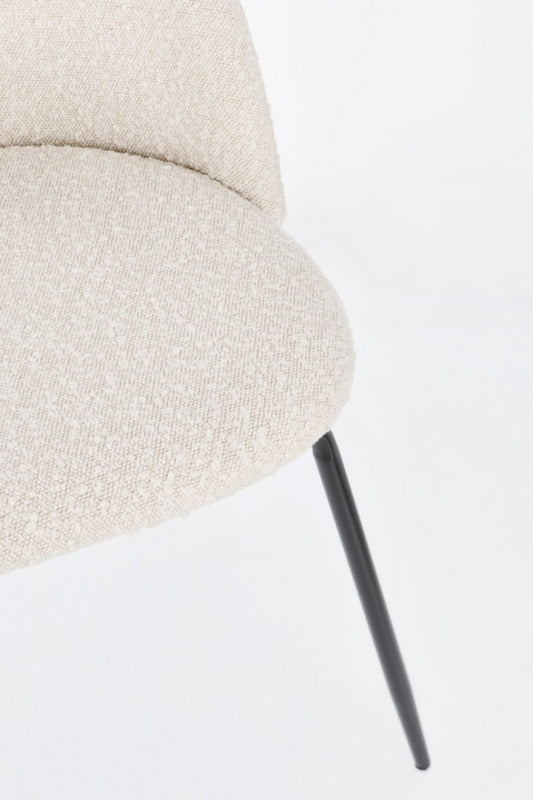 Sedia effetto bouclé TANYA gamba nera/oro - Bizzotto