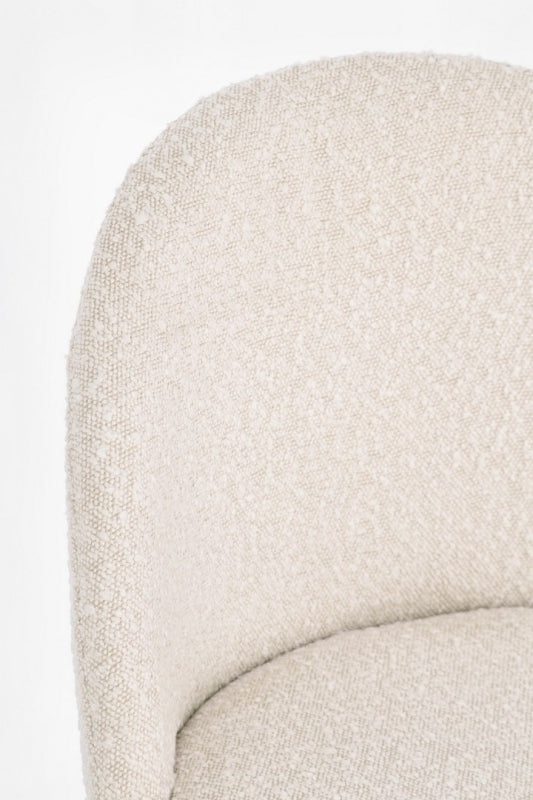 Sedia effetto bouclé TANYA gamba nera/oro - Bizzotto