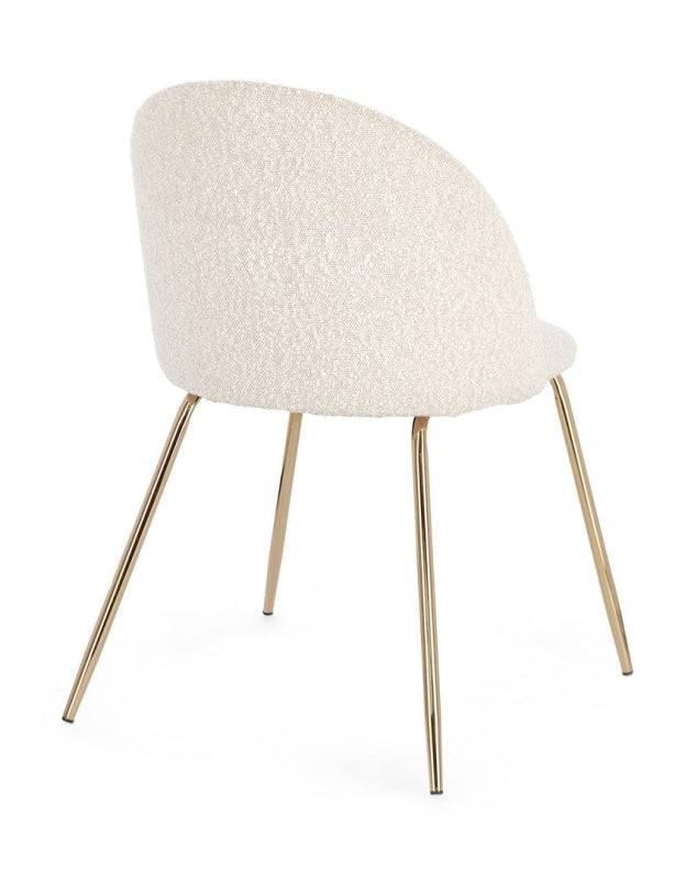 Sedia effetto bouclé TANYA gamba nera/oro - Bizzotto