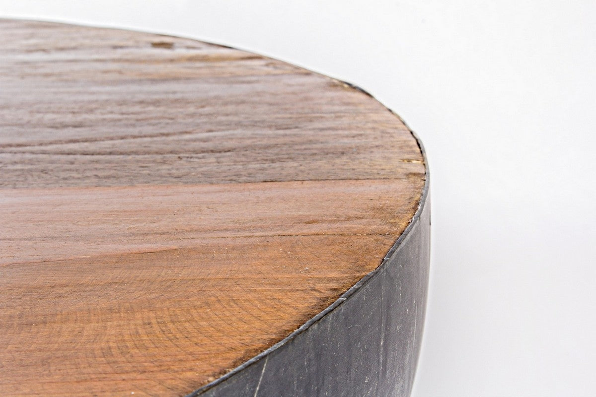 Tavolino in legno riciclato LANCASTER D70-D90 Grigio - Bizzotto