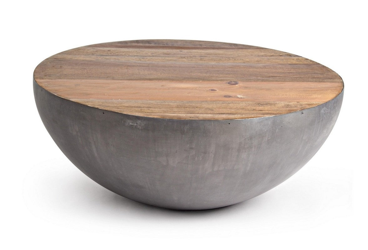Tavolino in legno riciclato LANCASTER D70-D90 Grigio - Bizzotto