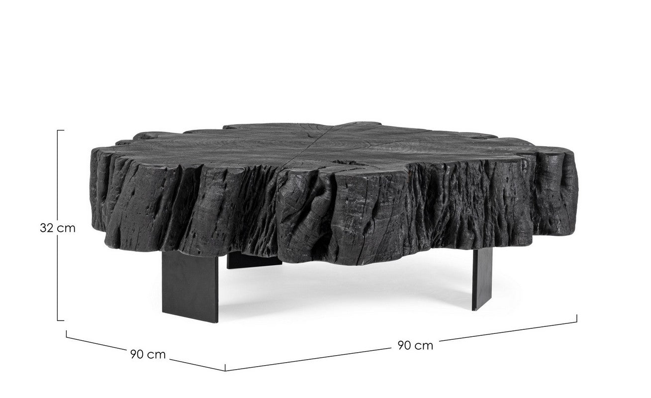 Tavolino in legno nero KEVAL - Bizzotto