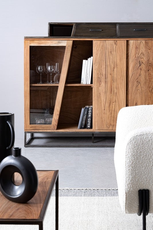 Credenza alta in legno JANAK - Bizzotto