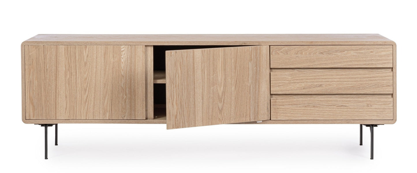 Mobile porta TV in legno finitura Nero/Naturale WIDALD - Bizzotto