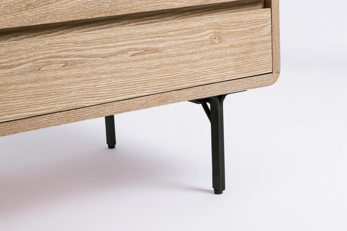 Mobile porta TV in legno finitura Nero/Naturale WIDALD - Bizzotto