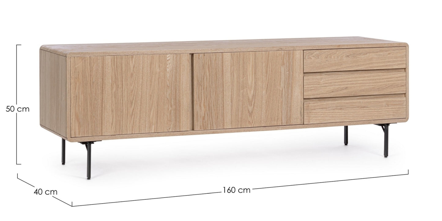 Mobile porta TV in legno finitura Nero/Naturale WIDALD - Bizzotto