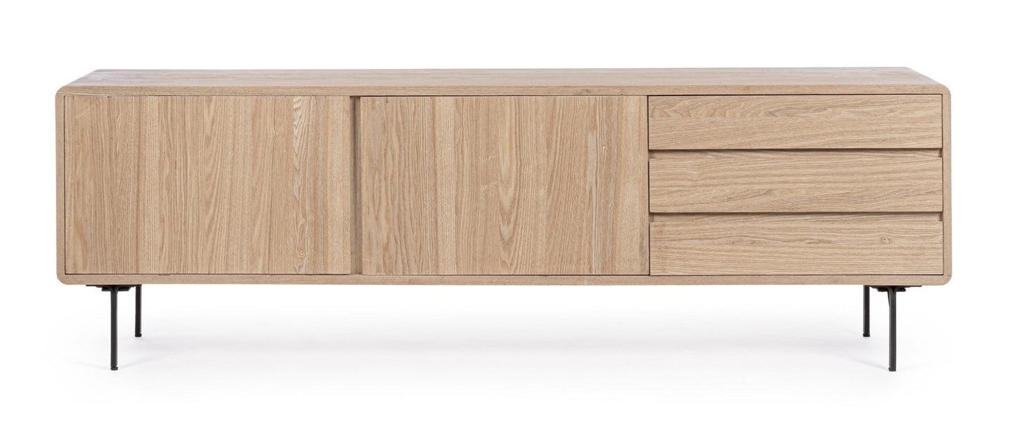 Mobile porta TV in legno finitura Nero/Naturale WIDALD - Bizzotto