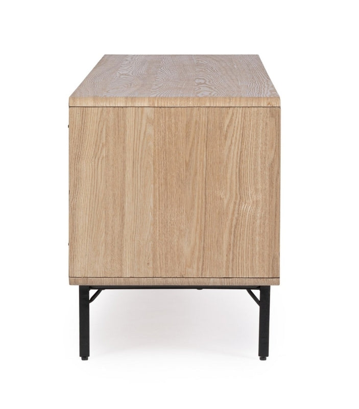 Mobile porta TV in legno finitura Nero/Naturale WIDALD - Bizzotto