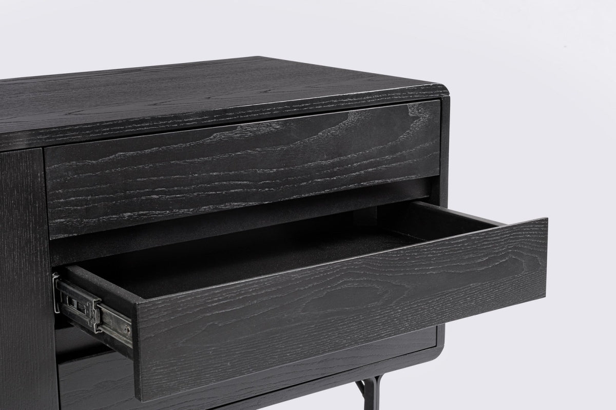 Mobile porta TV in legno finitura Nero/Naturale WIDALD - Bizzotto