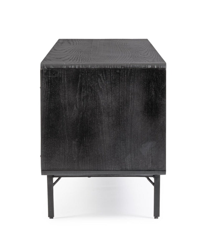 Mobile porta TV in legno finitura Nero/Naturale WIDALD - Bizzotto