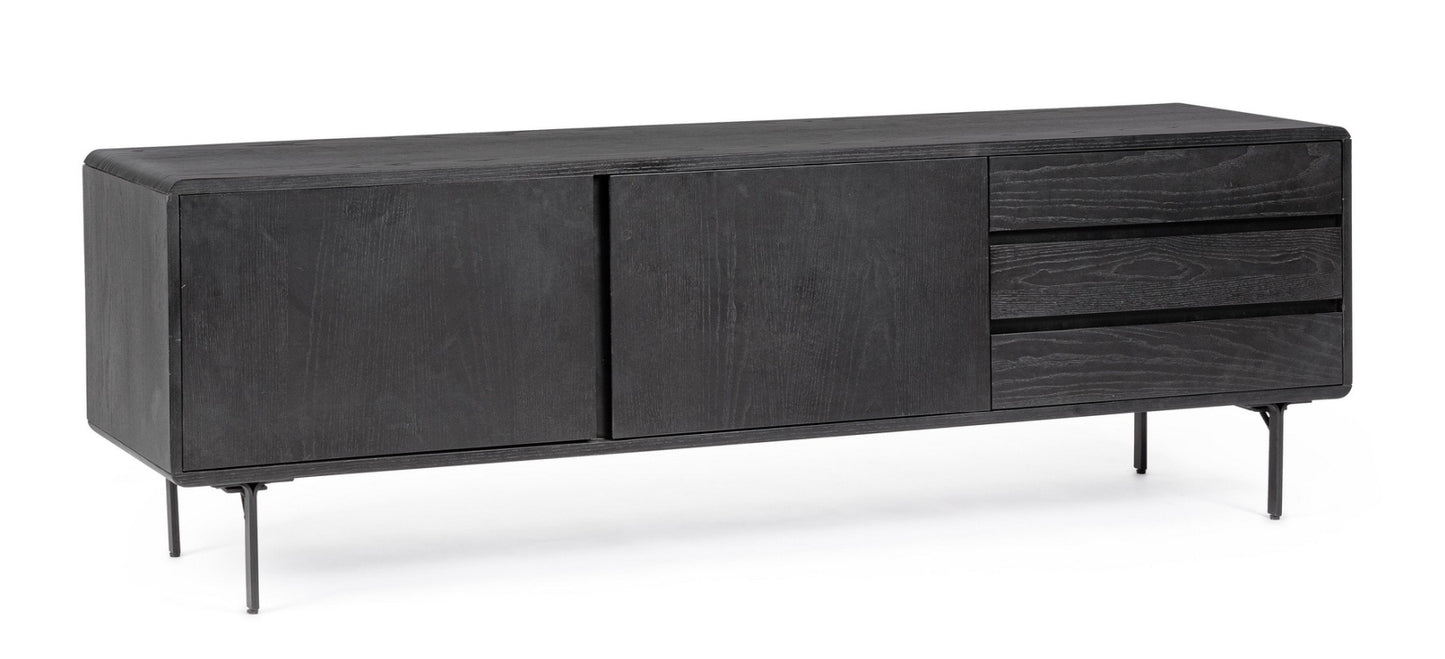 Mobile porta TV in legno finitura Nero/Naturale WIDALD - Bizzotto