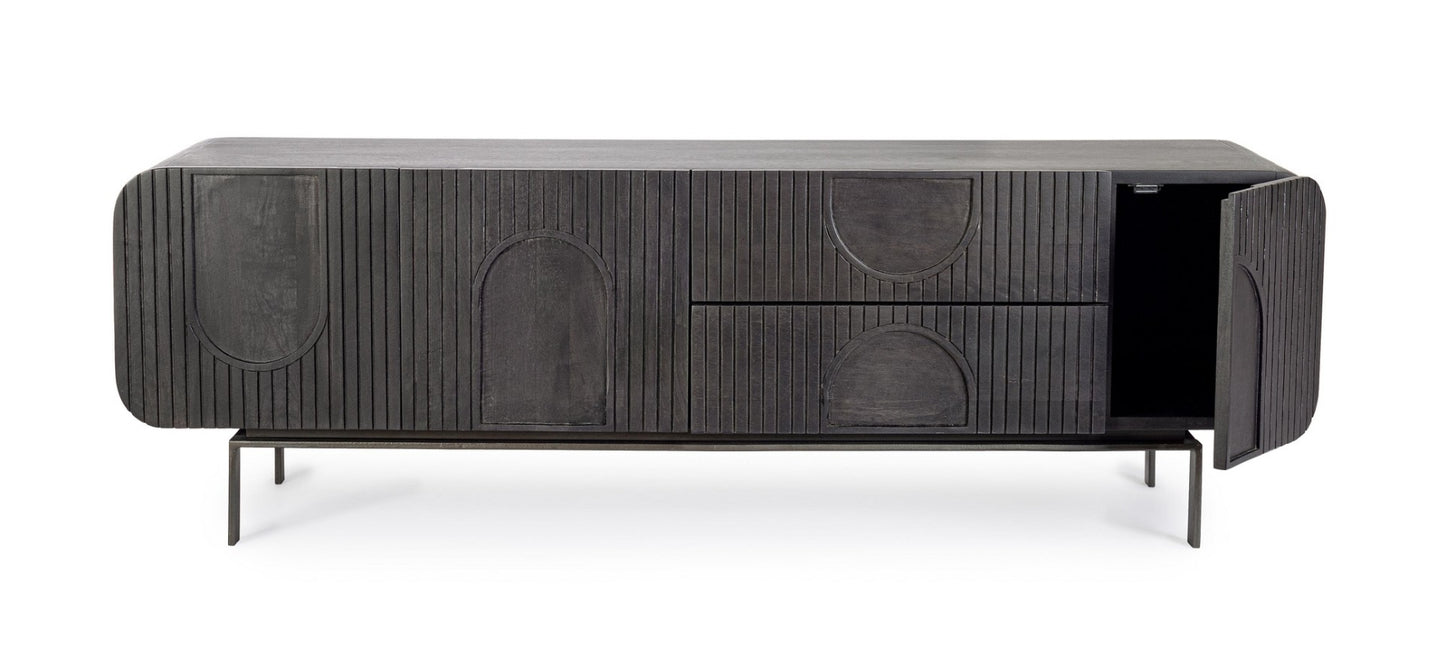 Mobile porta TV in legno nero ORISSA - Bizzotto