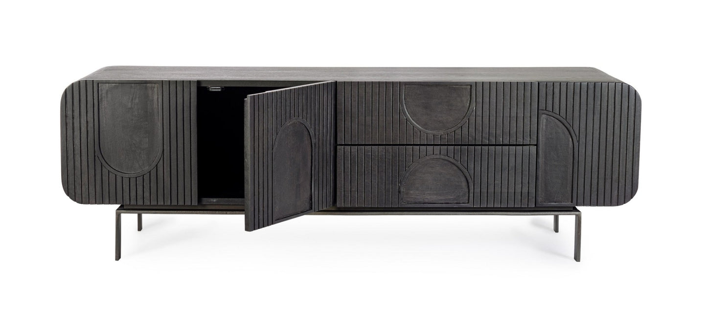 Mobile porta TV in legno nero ORISSA - Bizzotto