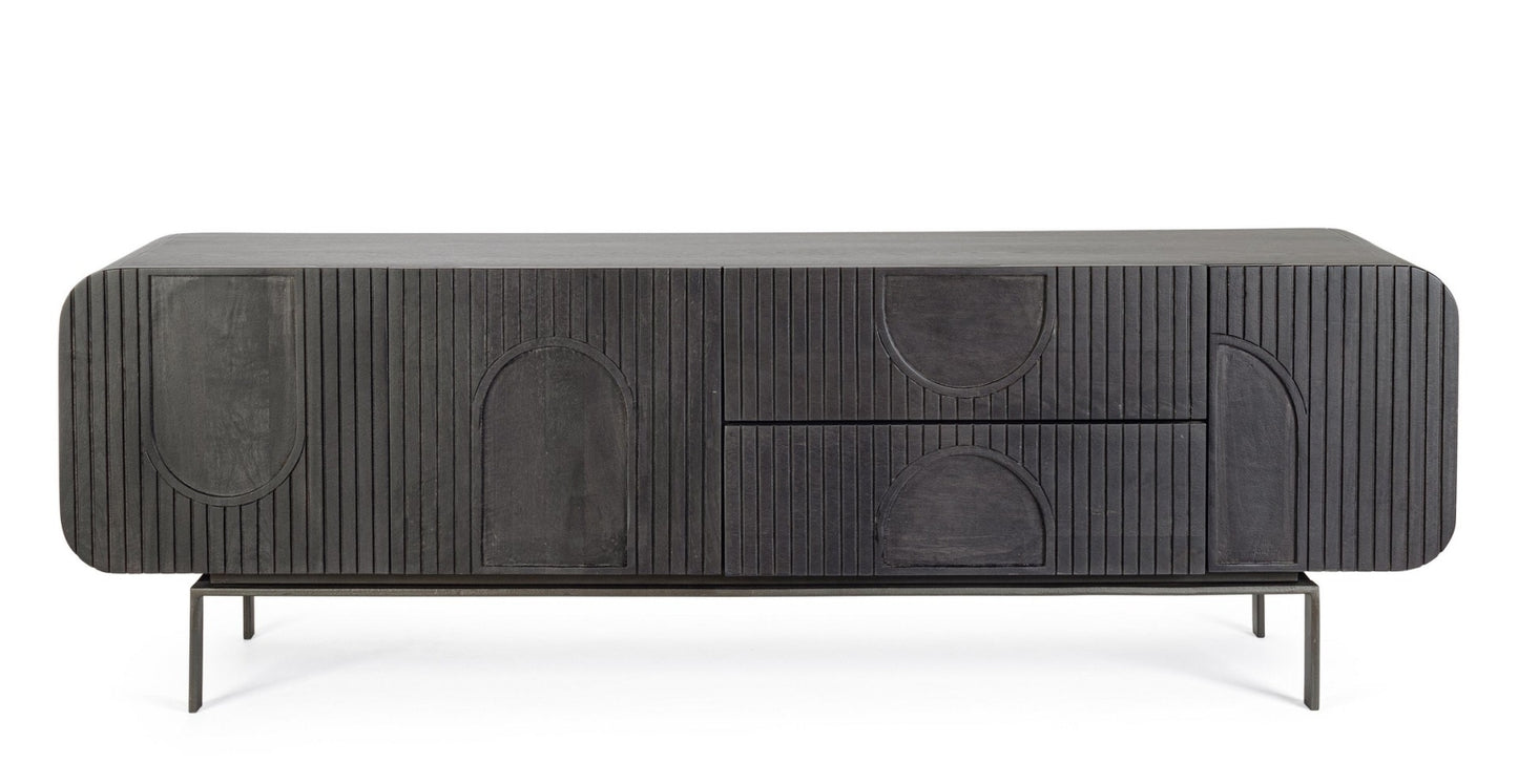 Mobile porta TV in legno nero ORISSA - Bizzotto