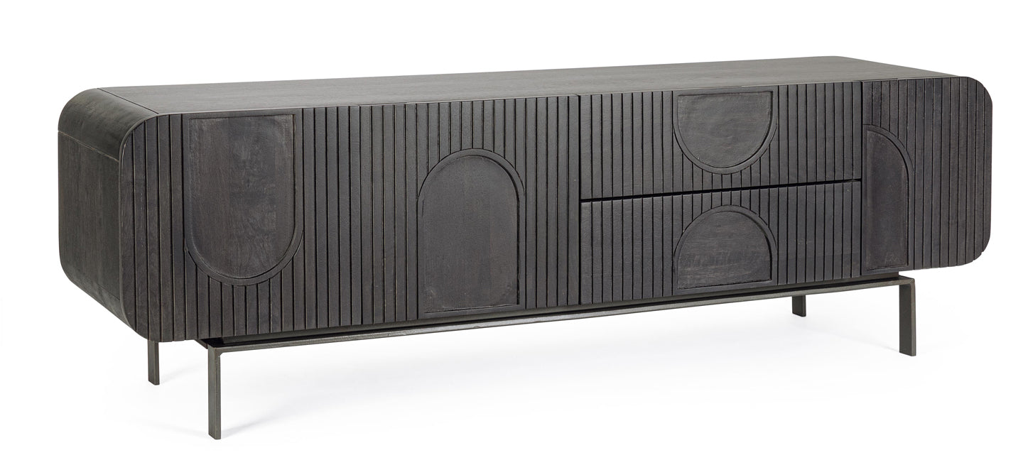 Mobile porta TV in legno nero ORISSA - Bizzotto