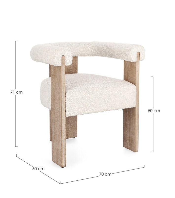Sedia effetto bouclé AGAPE - Bizzotto