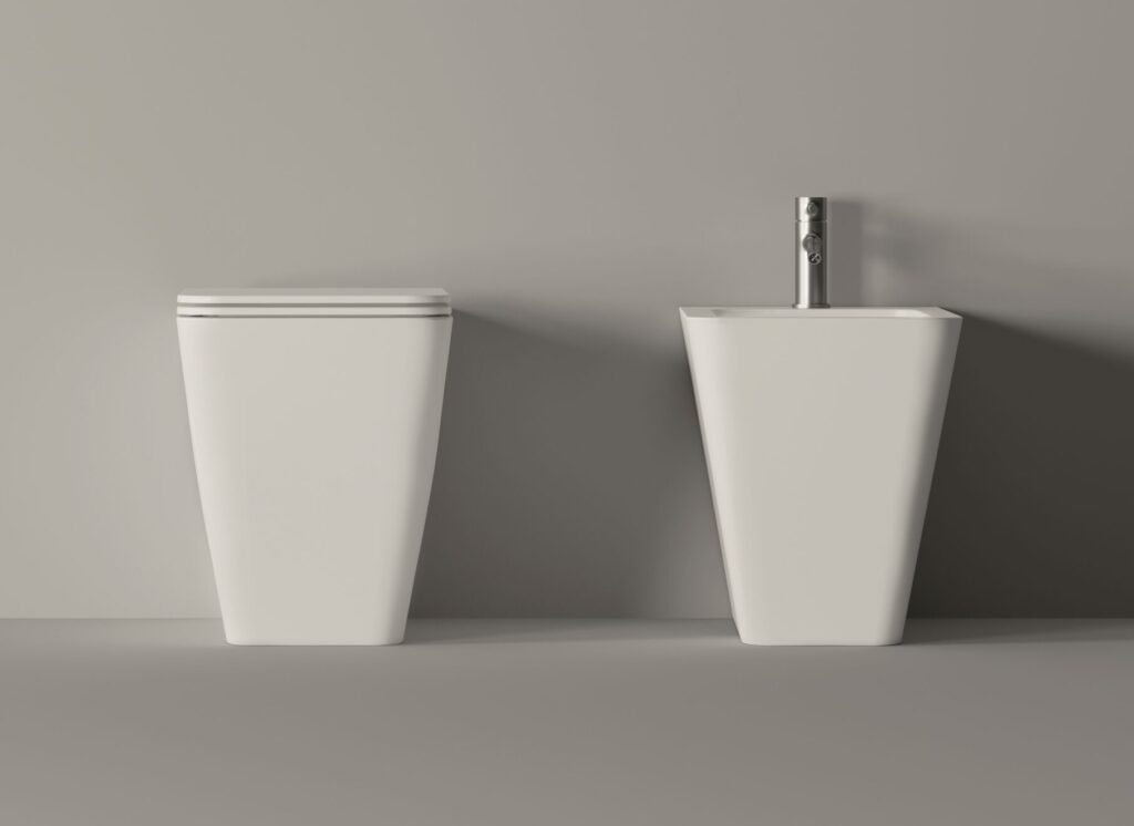 Bidet HIDE SQUARE a terra monoforo in ceramica - Ceramica ALICE