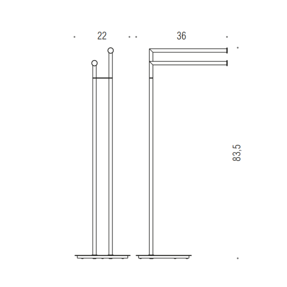 Piantana con due porta salvietta MINI B4038 - Colombo Design
