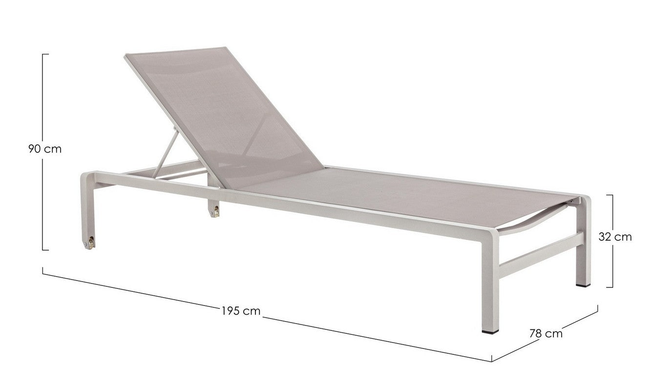 Lettino con ruote in alluminio impilabile KONNOR RASTIN - Bizzotto