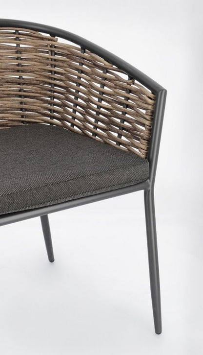 Sedia con cuscino antracite YK13 MARIBELA - Bizzotto