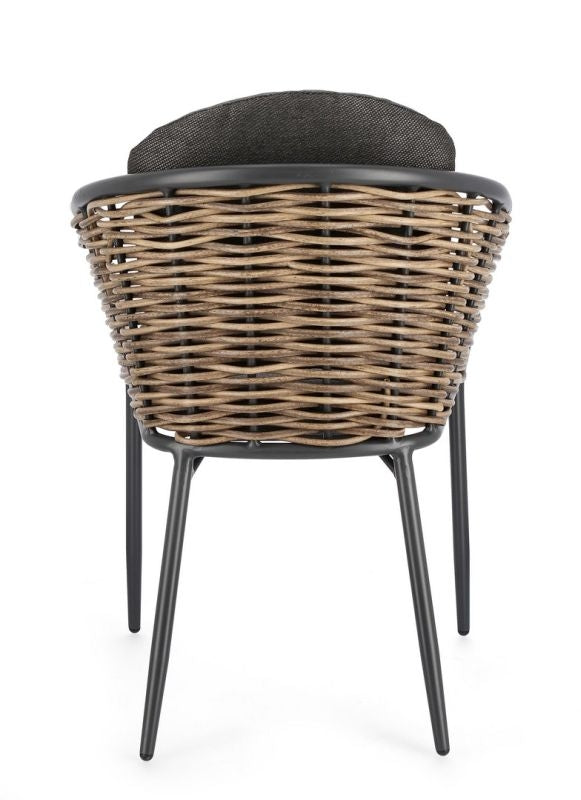 Sedia con cuscino antracite YK13 MARIBELA - Bizzotto