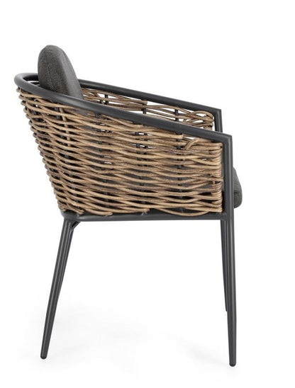 Sedia con cuscino antracite YK13 MARIBELA - Bizzotto
