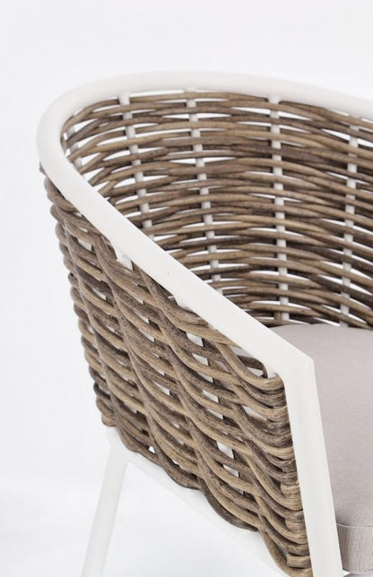 Sedia con cuscino bianco YK11 MARIBELA - Bizzotto
