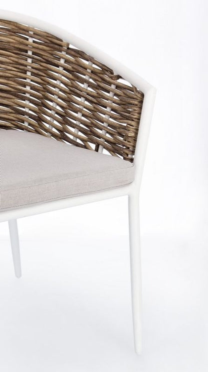 Sedia con cuscino bianco YK11 MARIBELA - Bizzotto