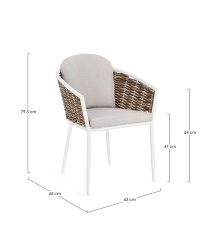 Sedia con cuscino bianco YK11 MARIBELA - Bizzotto