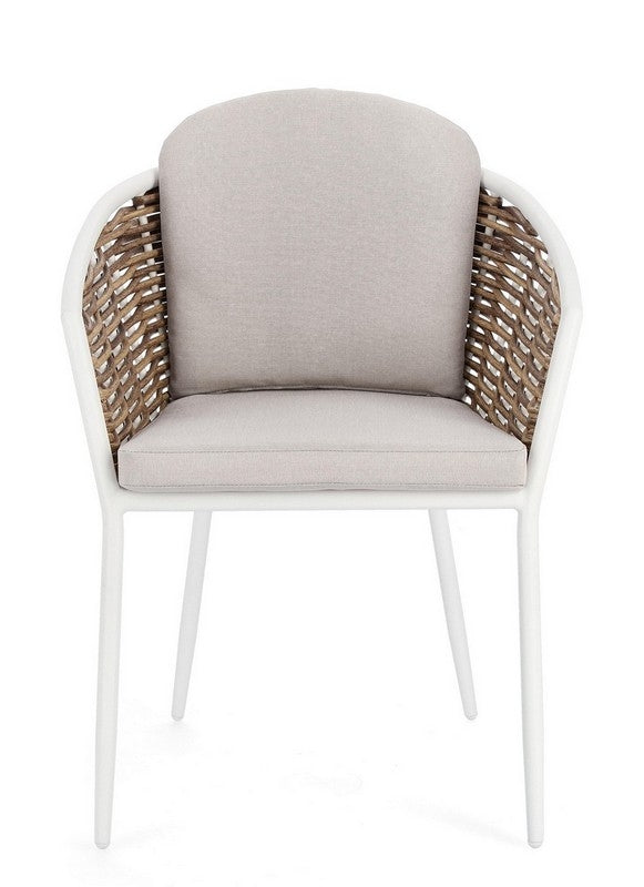 Sedia con cuscino bianco YK11 MARIBELA - Bizzotto