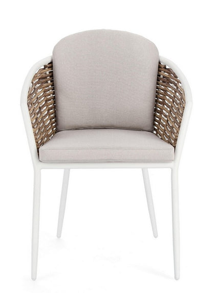 Sedia con cuscino bianco YK11 MARIBELA - Bizzotto
